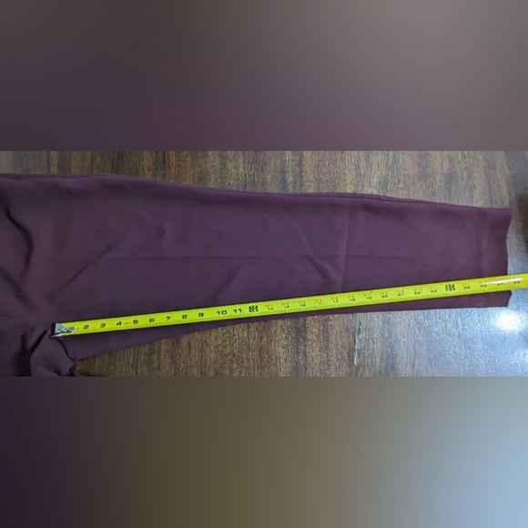 NWT Express Women's High Rise Tie Belt Burgundy Maroon Ankle Pants, Size 8R - Picture 12 of 12